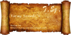 Turay Szovát névjegykártya